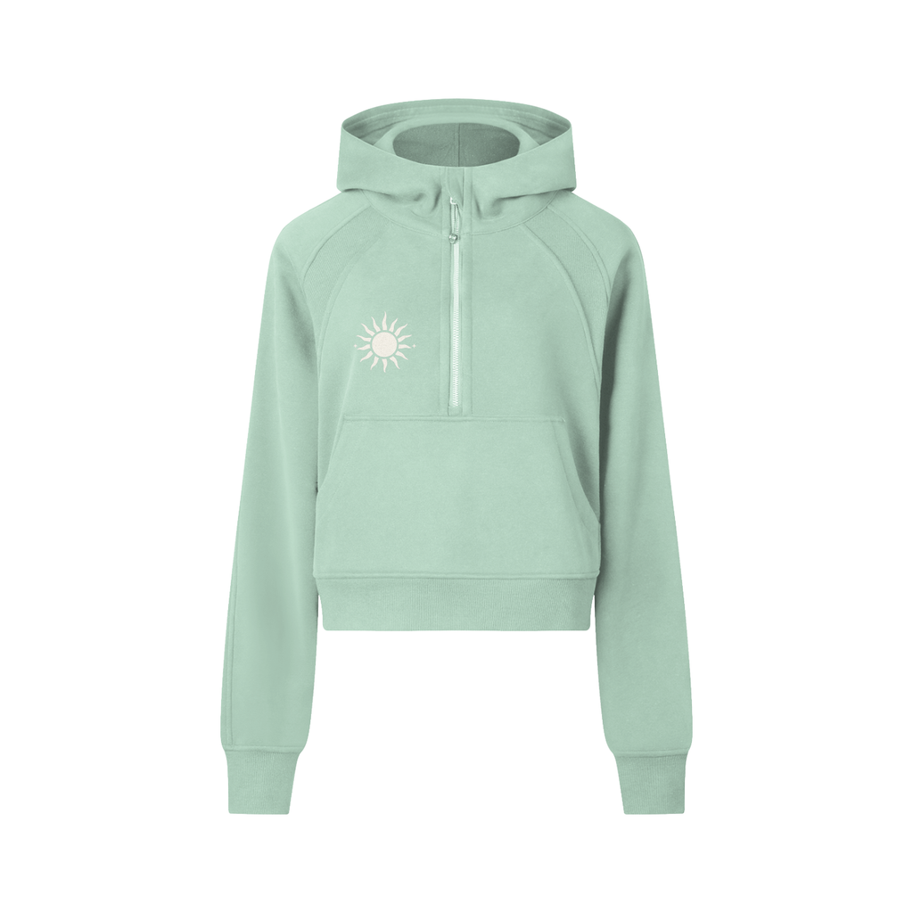 Foundation Cropped Half-Zip Hoodie — Women