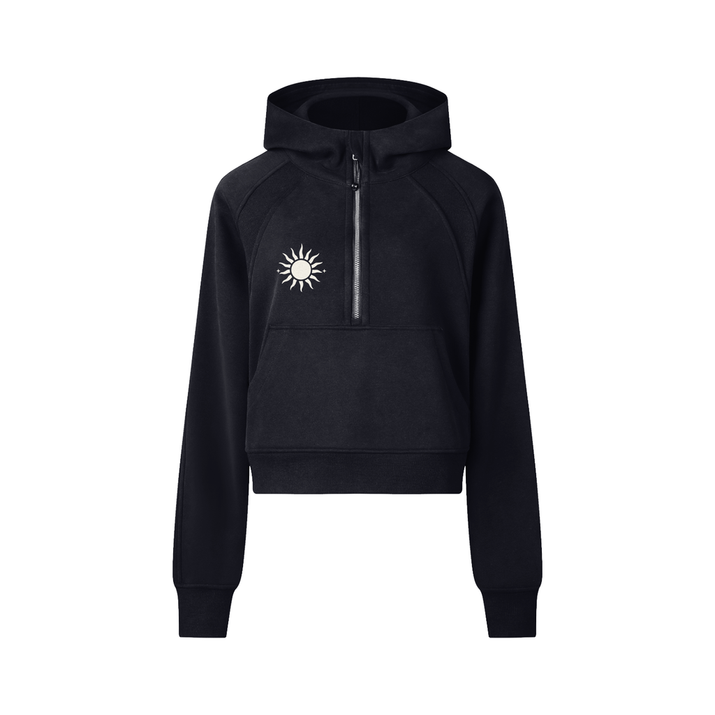 Foundation Cropped Half-Zip Hoodie — Women